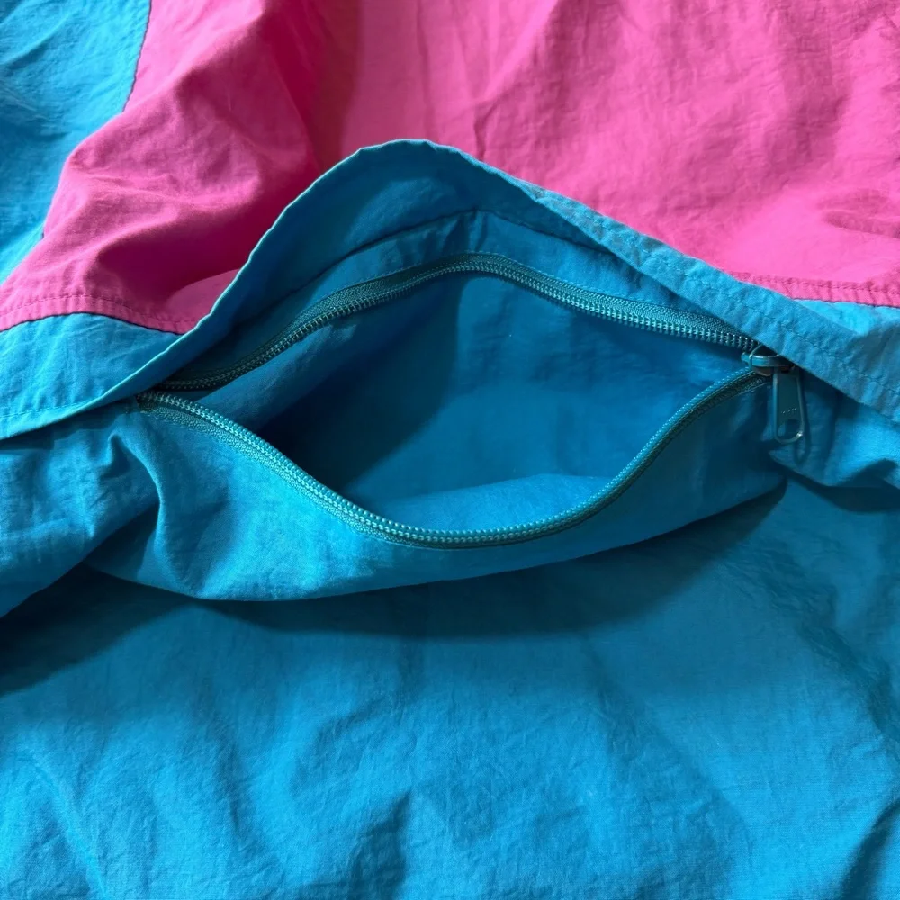 90s Vintage North Face Men’s Medium Color Block‎ Windbreaker Jacket Teal Magenta